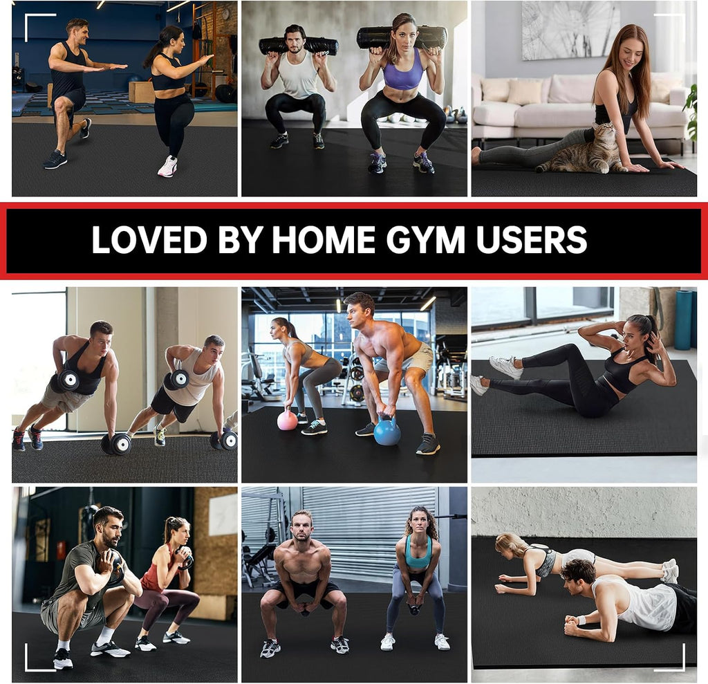 GymCope Extra Large Exercise Mat 10'x6'/9'x6'/8'x6'/7'x5'/6'x4' (8mm)