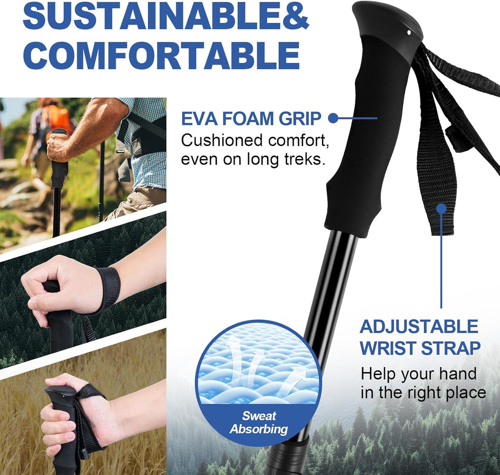 FrutPunch 2 Pack Aircraft-Grade Aluminum Alloy Trekking Poles for Hiking