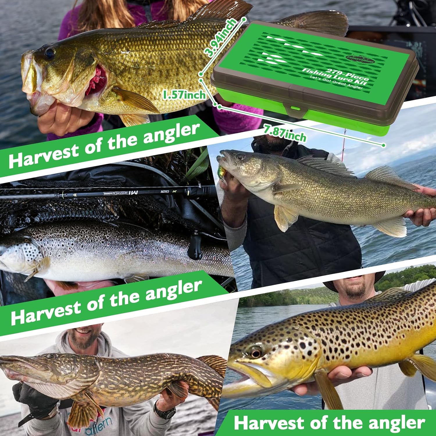 FONMANG Fishing Lures - Fishing Tackle kit with Fishing Spoons, Swim Bait, Jerk baits, Lure & Fishing Accessories, Bass Fishing Kit Also for Trout, Bluegill, Small Fishing Tackle Box for Freshwater