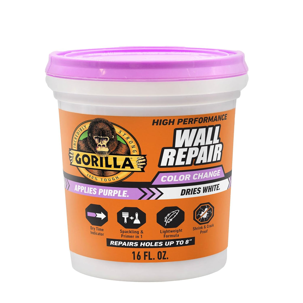 Gorilla High Performance Wall Repair, 16 oz Tub, Color Change Formula