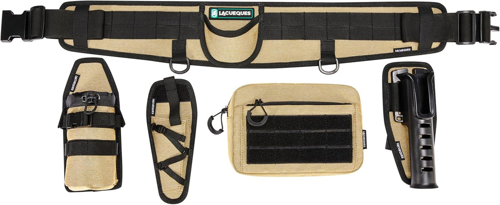 Wading Fishing Belt with Rod Holder and Tackle Pouch, Tan