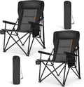HIGH POINT SPORTS Folding Camping Chairs for Adults Support 500 LBS 2 Pack