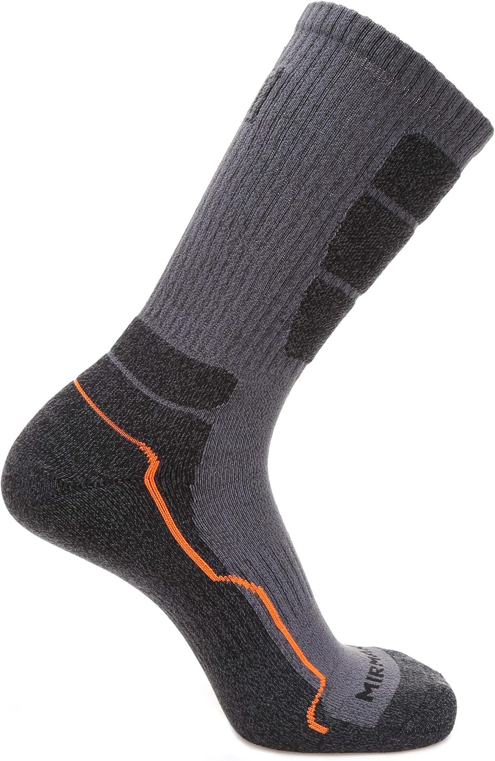 MIRMARU Men's 5 Pairs Hiking Outdoor Trail Running Trekking Moisture Wicking Cushion Crew Socks
