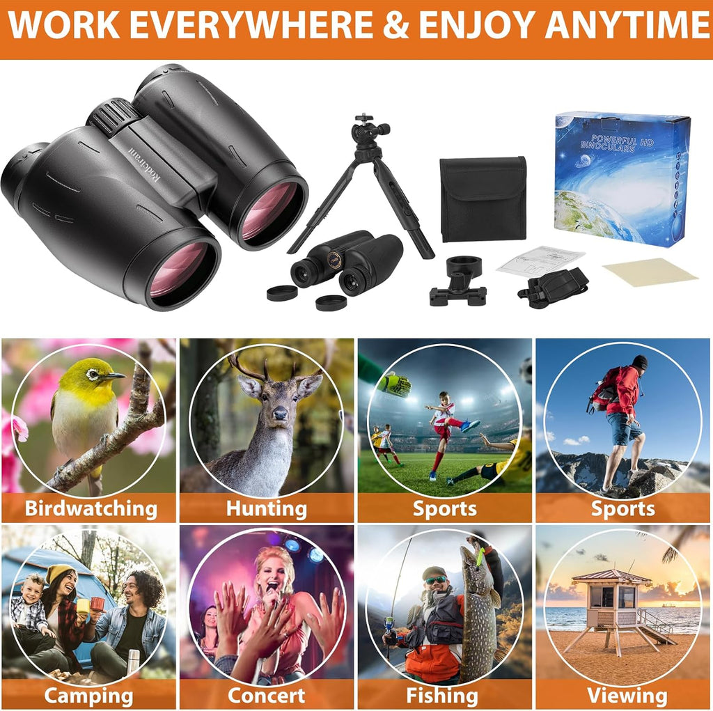 HD Binoculars 25x30 for Adults with Phone Adapter,Tripod and Tripod Adapter