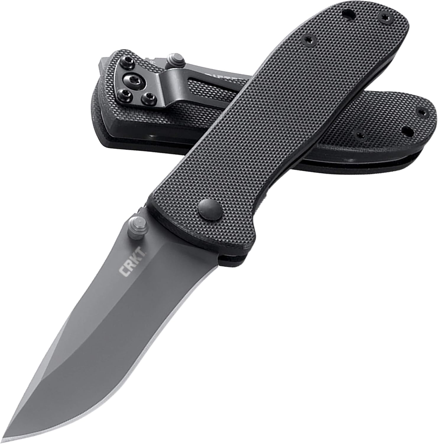 CRKT Drifter Everyday Carry EDC Pocket Folding Knife with Liner Lock: Stainless Steel Plain Edge Blade, G10 Handle, Pocket Clip, 6450K