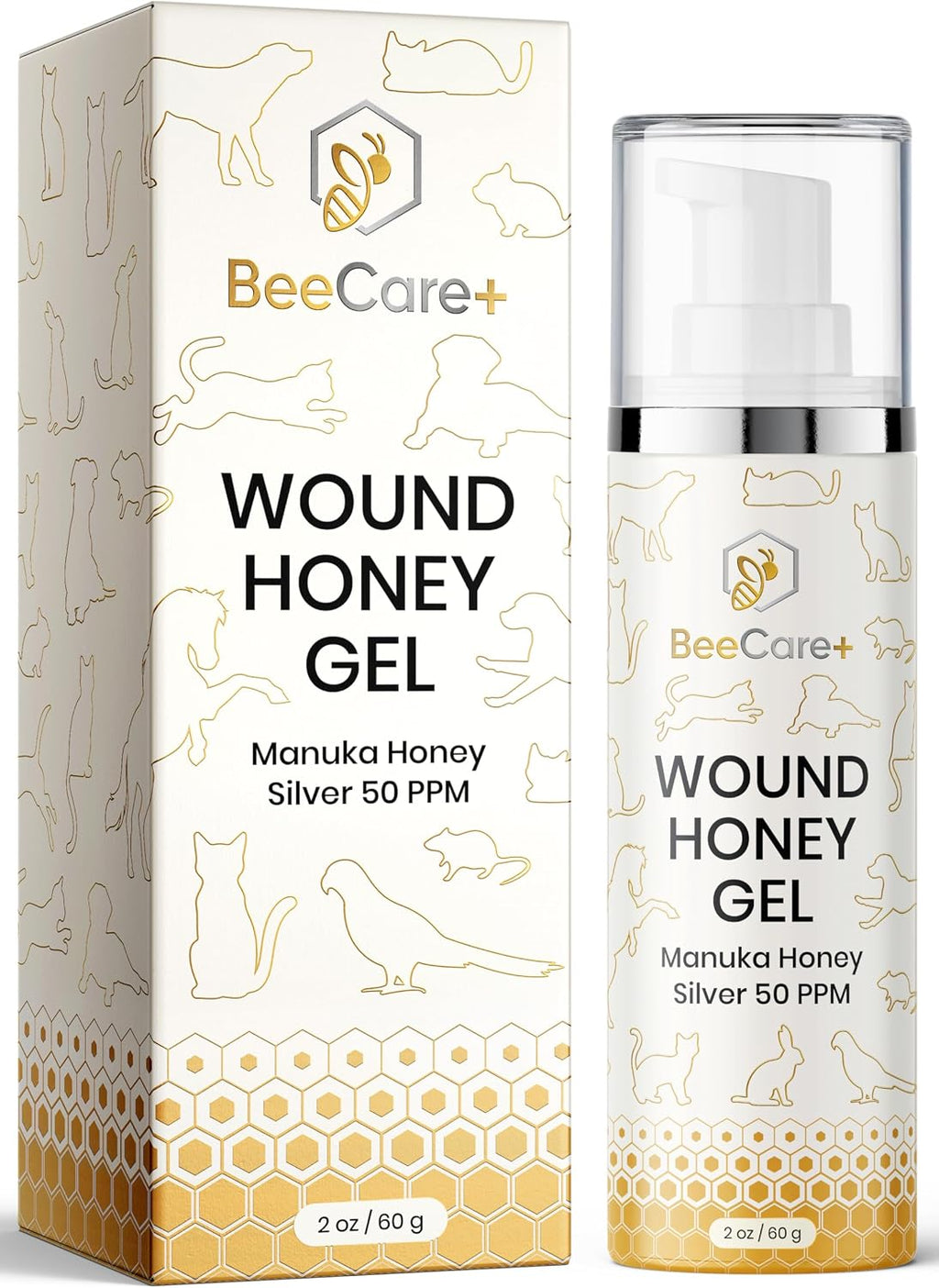 Manuka Honey Wound Gel for Hot Spot Treatment for Dogs and Cats – Helps with Irritations, Cuts, Rashes, Abrasions, and Scrapes – Colloidal Silver for Dogs 2 oz