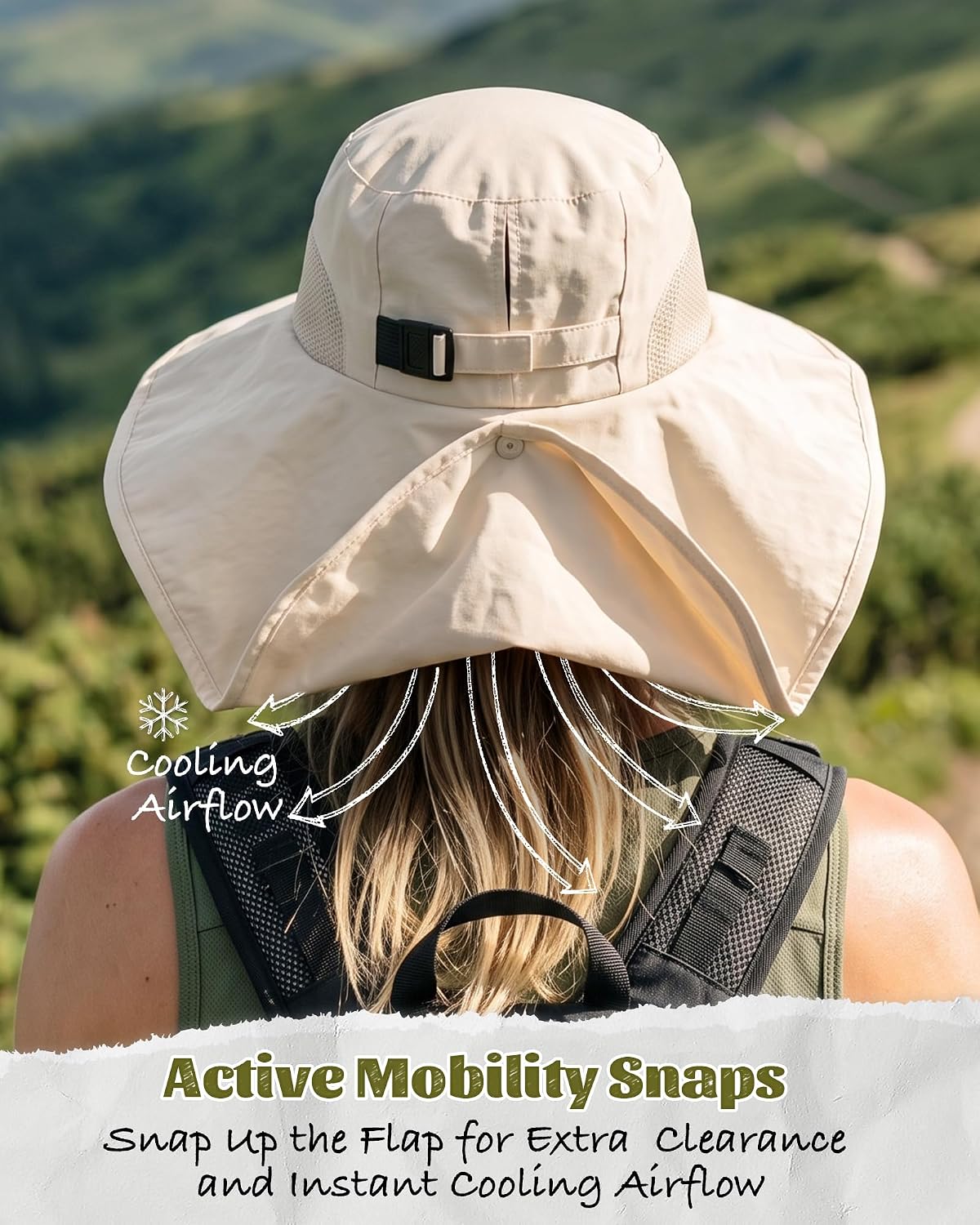 Camptrace Sun Hats for Women Men with Neck Flap UV Protection Wide Shade