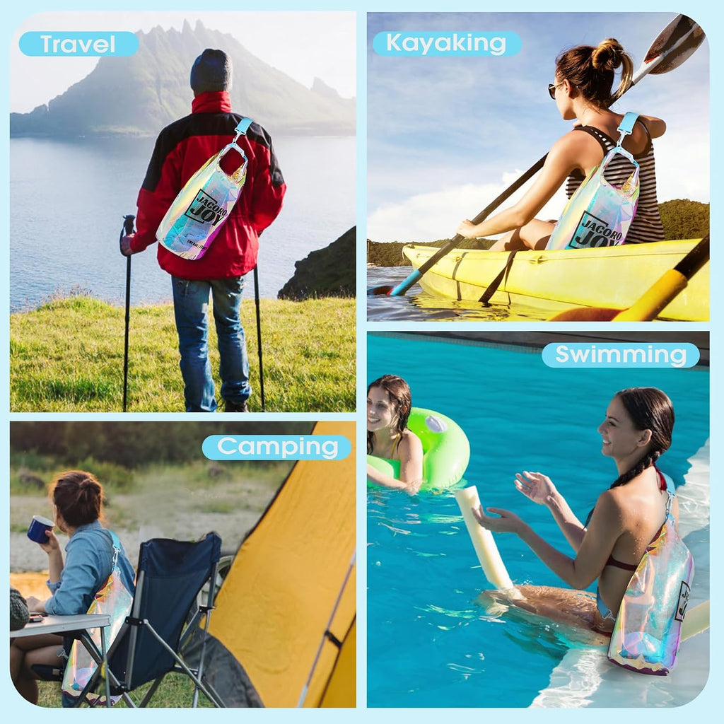 Iridescent Dry Bag, 10L Waterproof Beach Bag