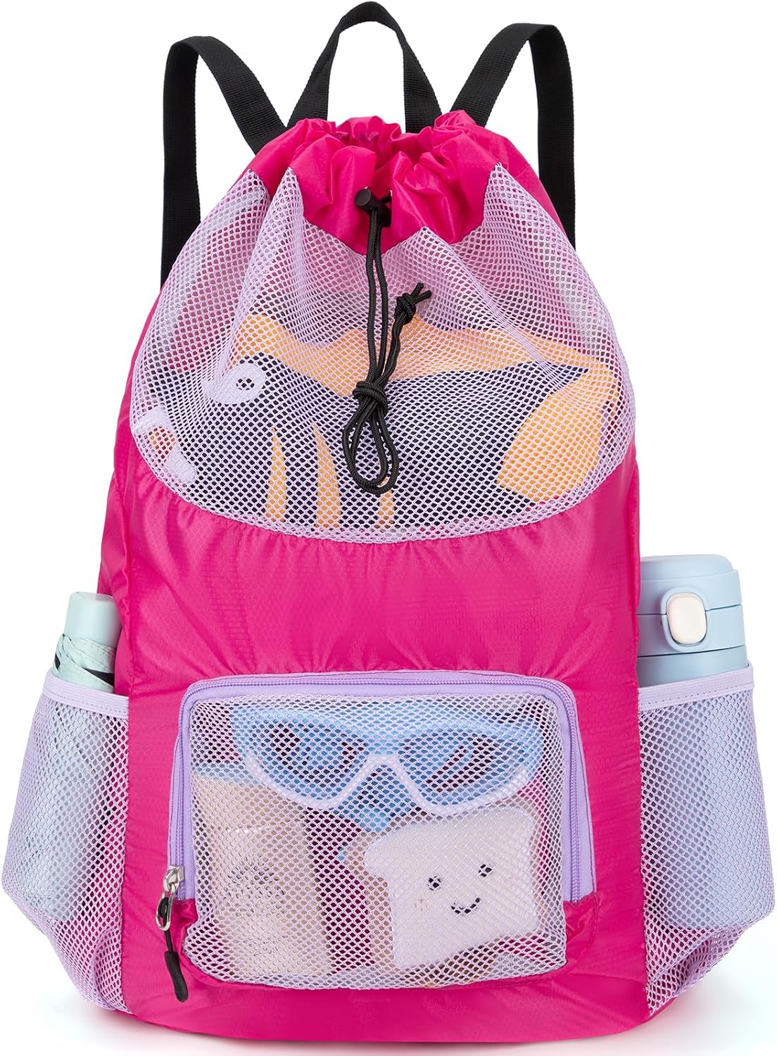 Swim Bag for Kids Mesh Drawstring Backpack for Girls Sport Gym Sackpack