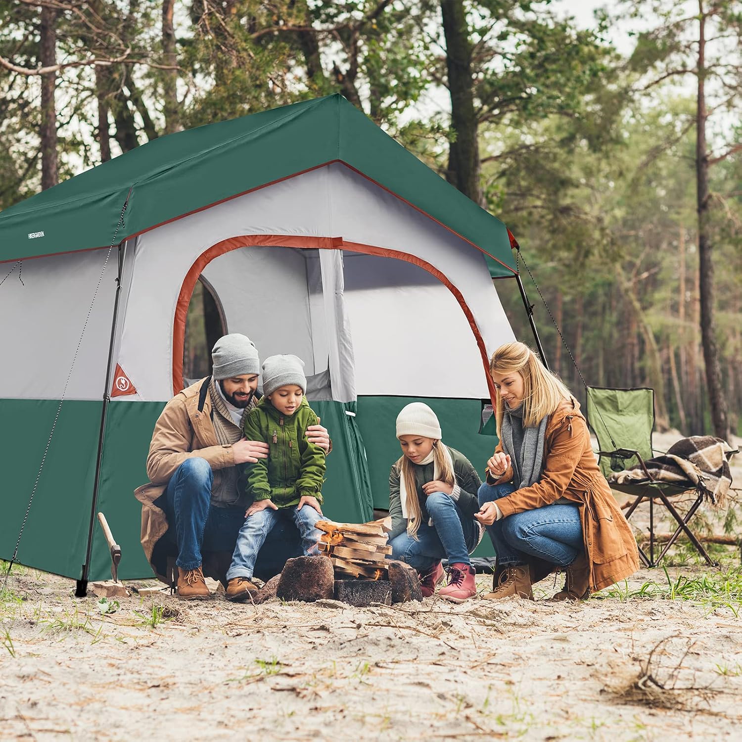 HIKERGARDEN 6-8 Person Tent for Camping Family Outdoor Cabin Tent