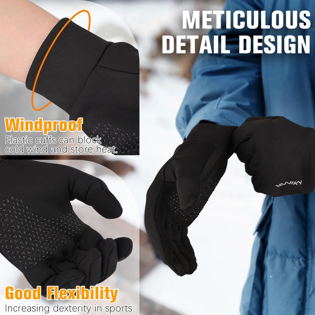 YANIKY Winter Gloves for Men Women: Windproof, Lightweight, Anti-Slip, Touch Screen, Sports Gloves for Running, Cycling, Driving, Hiking
