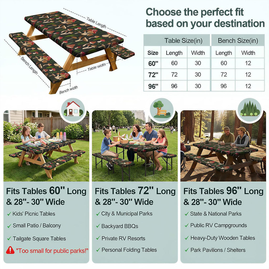Play Tailor Picnic Table Cover Bench Covers Camping Essentials Tablecloth