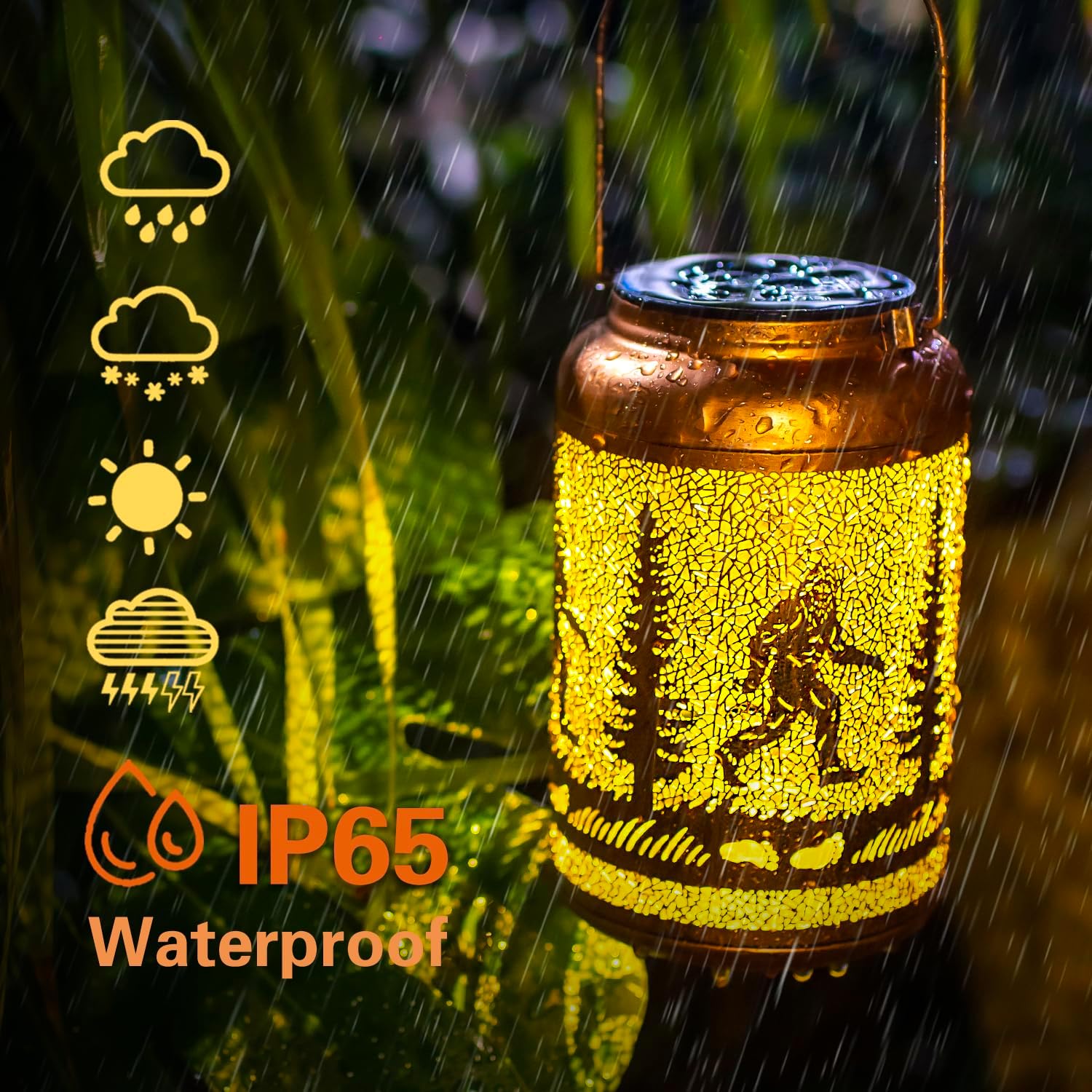 Bigfoot Solar Lanterns Outdoor Hanging Waterproof Solar Lights Big Foot Sasquatch Gifts for Men Women Metal Decorative LED Lanterns for Outside, Patio, Landscape, Yard Decor, Garden Decorations