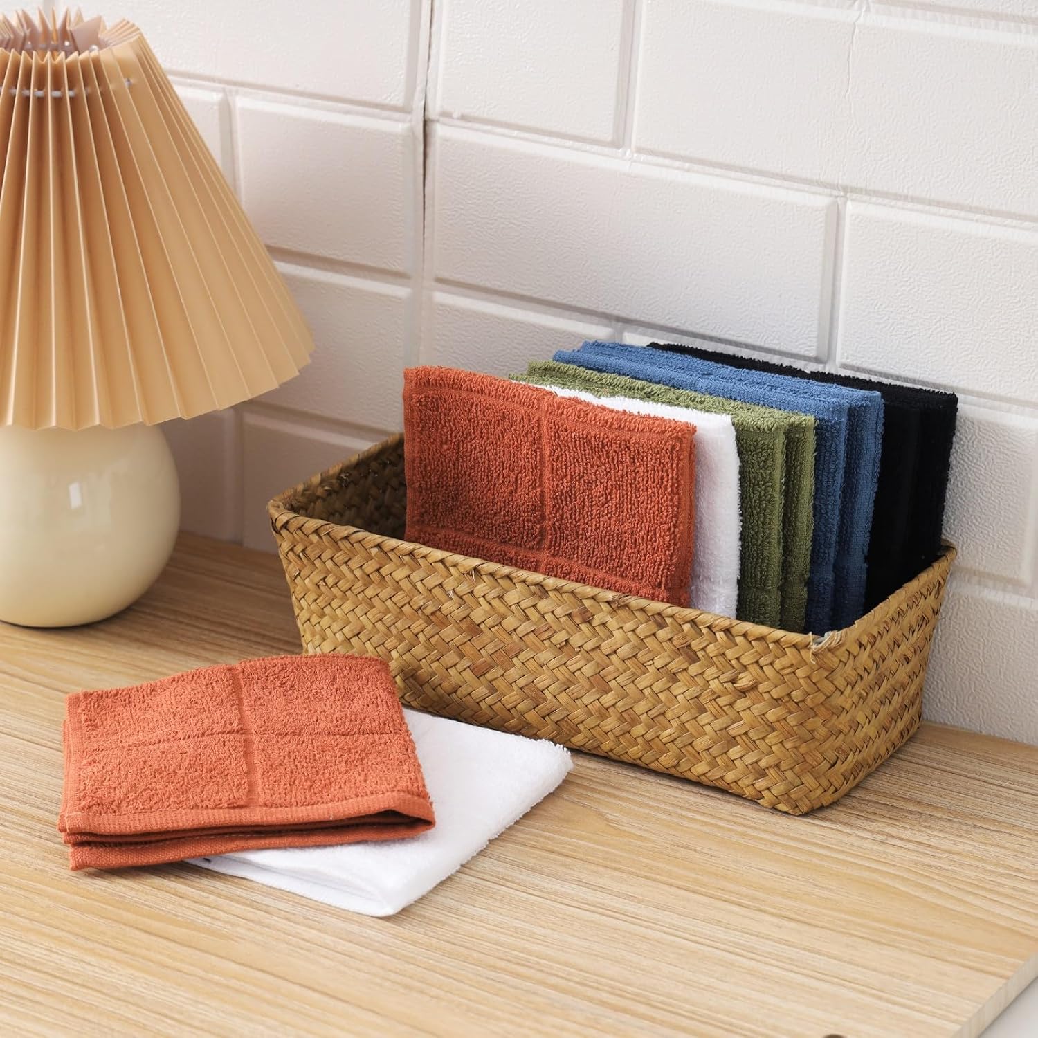Glynniss Kitchen Dish Cloths for Washing Dishes, Black Terry Dish Rags