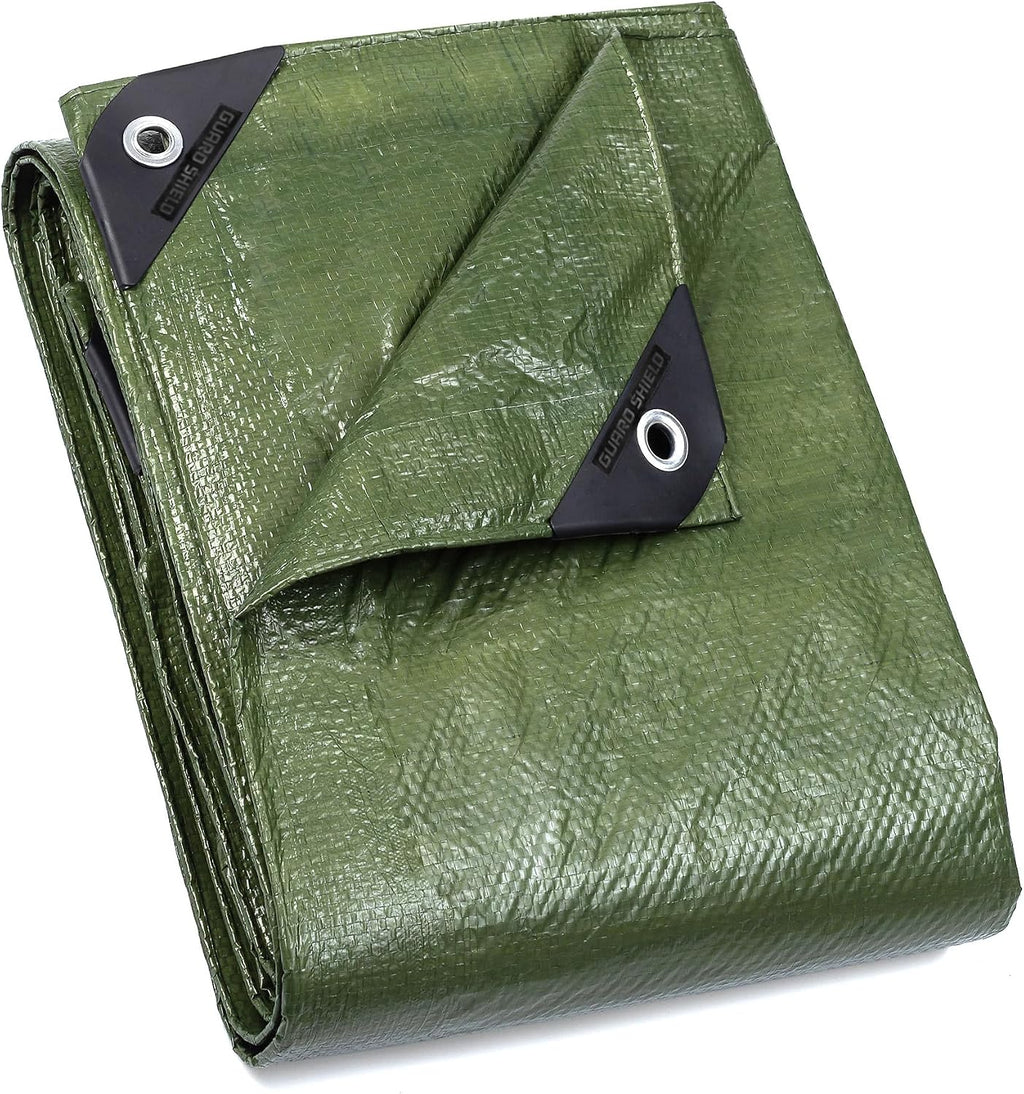 GUARD SHIELD Tarp Green 12x16 Feet Multi Purpose Waterproof Poly Tarp Cover 5mil