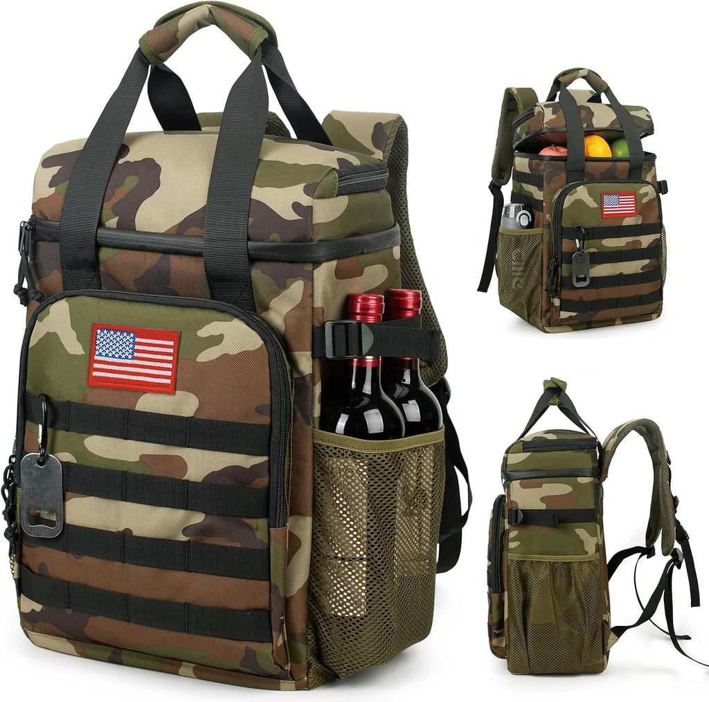 Tactical Backpack Cooler,25L Lunch Ice Chest with Handle for Men Adult Work