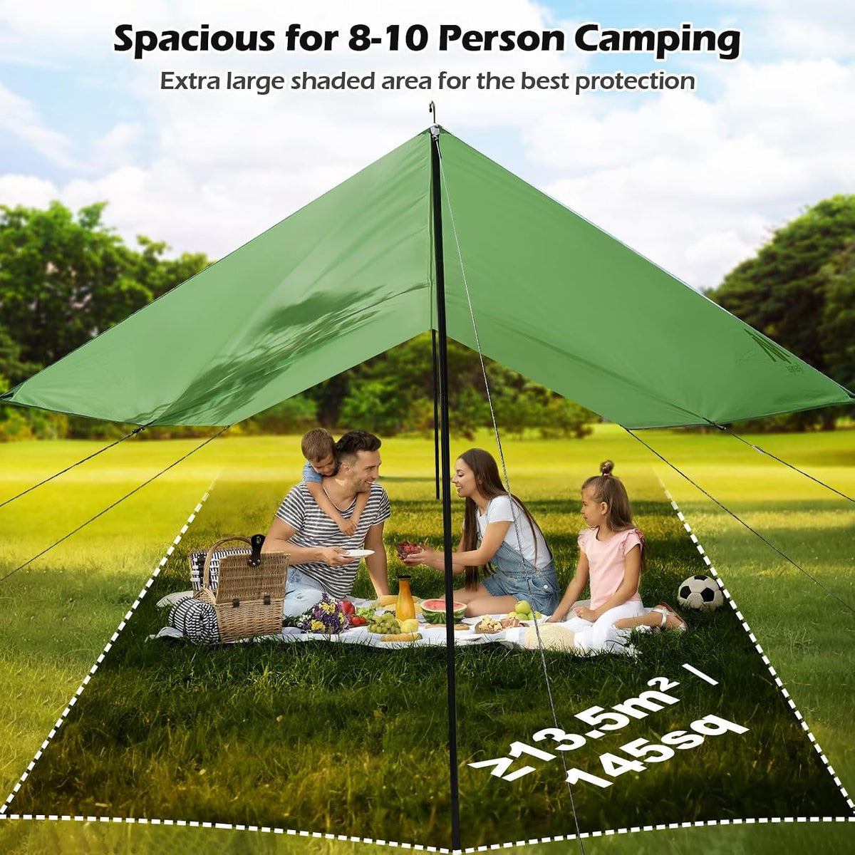 AYAMAYA Waterproof Camping Tarp with Poles Heavy Duty, 10x 15FT Extra Large