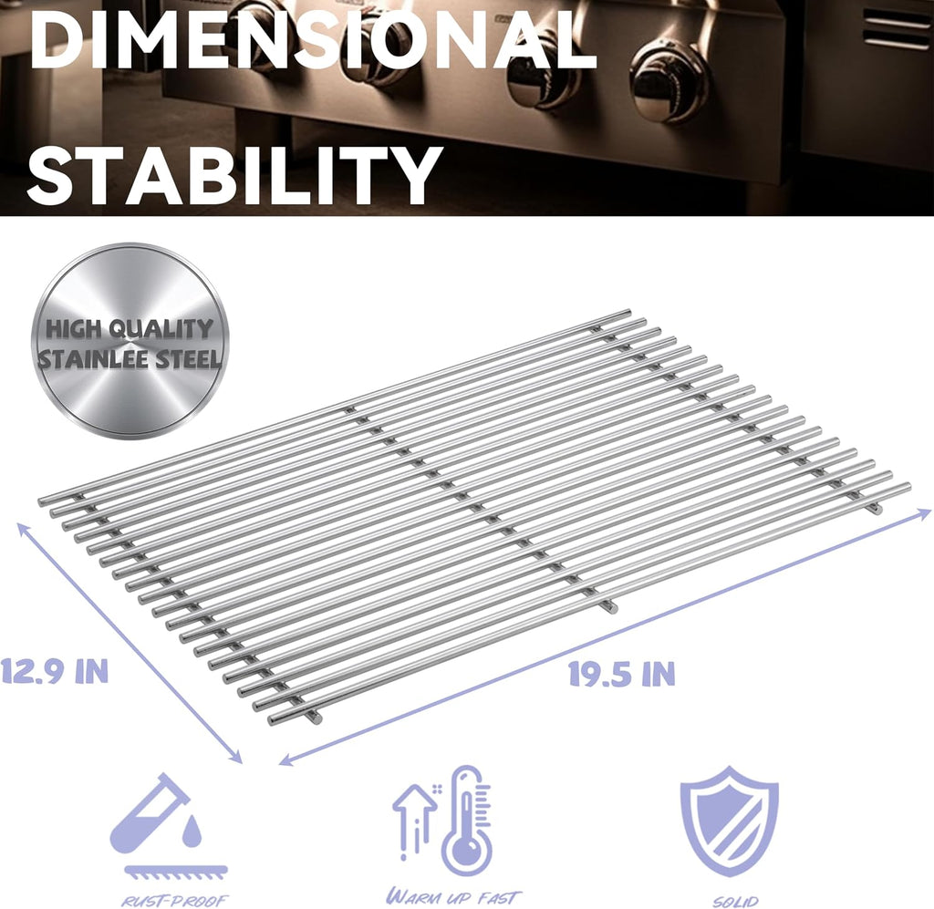 2 Pc 19.5" Stainless Steel Cooking Grates for Weber Genesis 300 Series,Genesis E310 E320 E330 S310 S320 S330 EP310 EP320 EP330 Gas Grill, Cooking Grids Grates Replacement for Weber 7528/7524