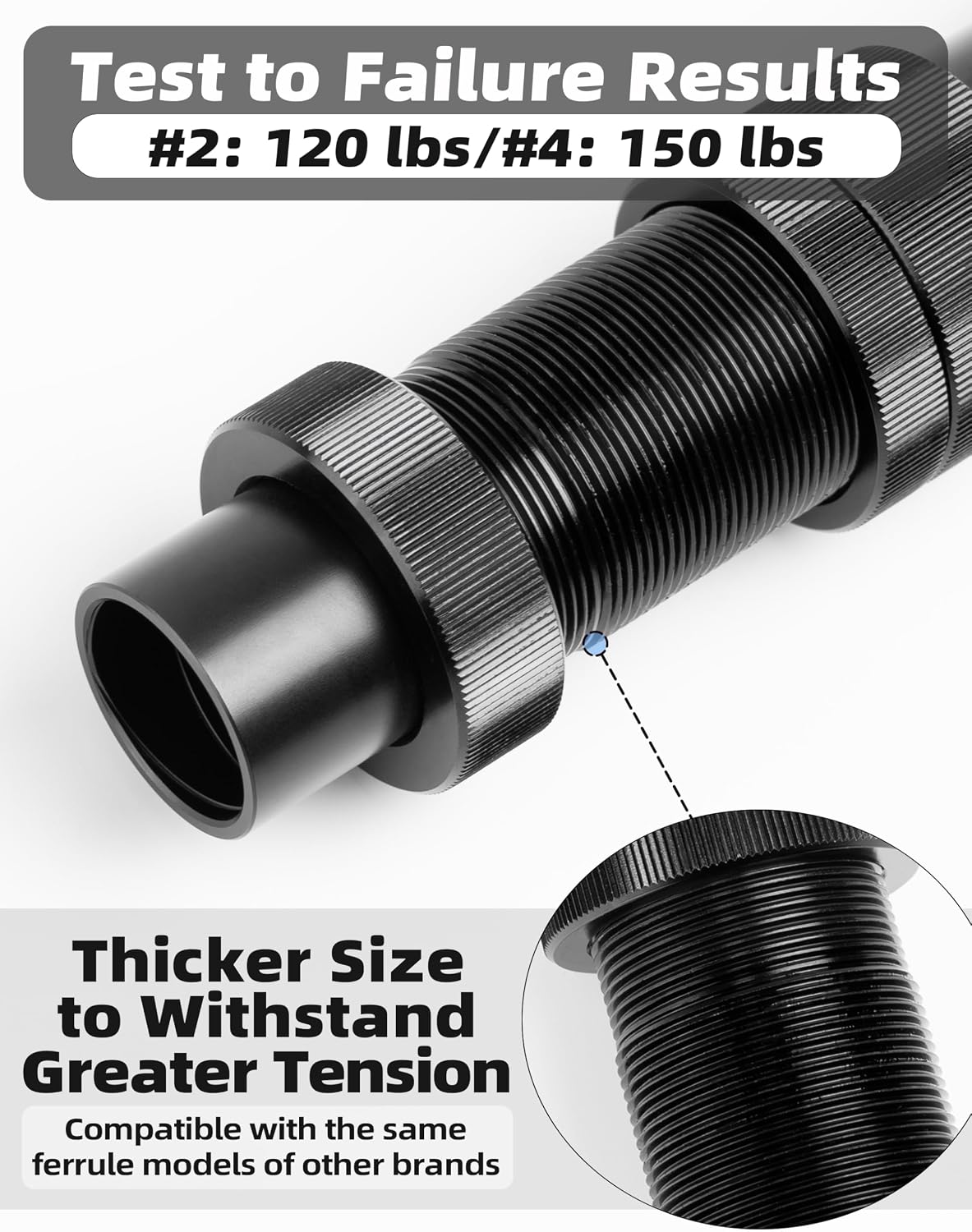 BLUEWING Adjustable Bent Rod Butt Hard Anodized Aluminum Alloy Rod Butt with Adjustable Angles at 0°, 30°, and 60°, Black