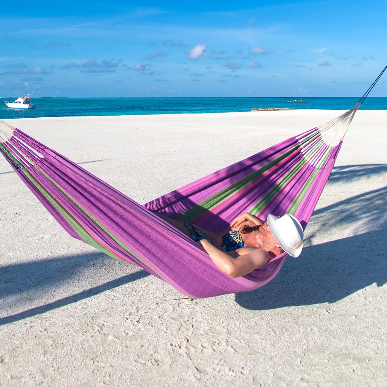 LA SIESTA Flora Blossom - Organic Cotton Family Classic Hammock Size King