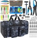 PLUSINNO Tackle Bag - Expandable Fishing Bag with fishing tools for Saltwater & Freshwater - Water Resistant Fishing Gear Shoulder Bag For Men, All-purpose Carrying Bags for Outdoors
