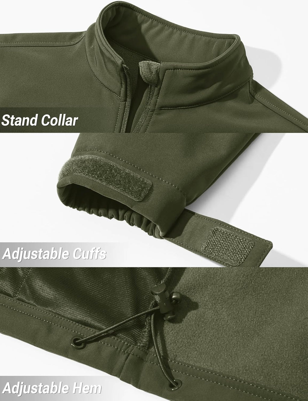 TACVASEN Mens Lightweight Softshell Jacket Fleece Waterproof Windbreaker