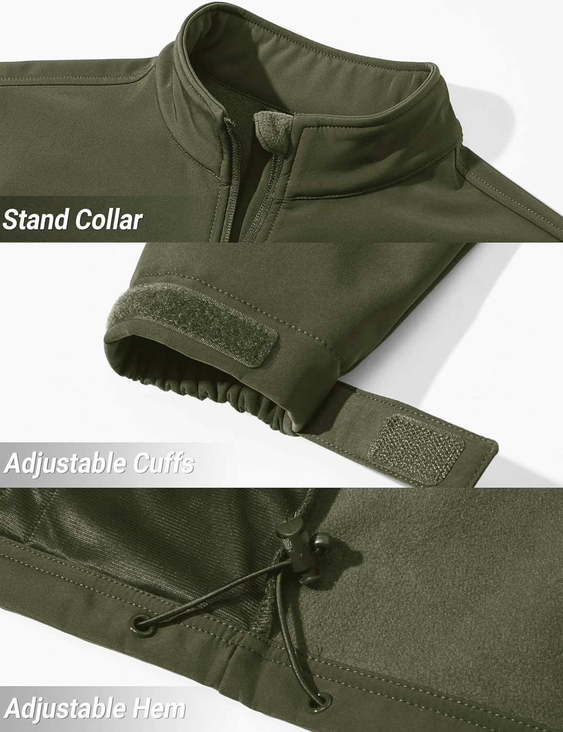 TACVASEN Mens Lightweight Softshell Jacket Fleece Waterproof Windbreaker
