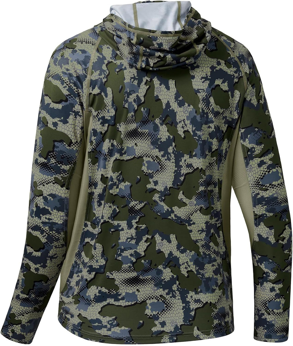 BASSDASH Men's UPF 50+ Camo Long Sleeve Hunting Fishing Hoodie Shirt