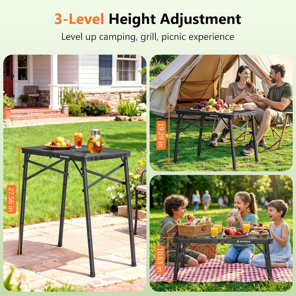 Raynesys Portable Folding Grill Table for Outside for Picnic, Camping