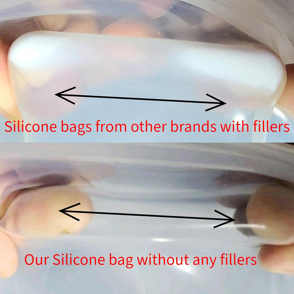 Elkanah Reusable Sous Vide Bags Platinum Silicone BPA-Free Set of 2