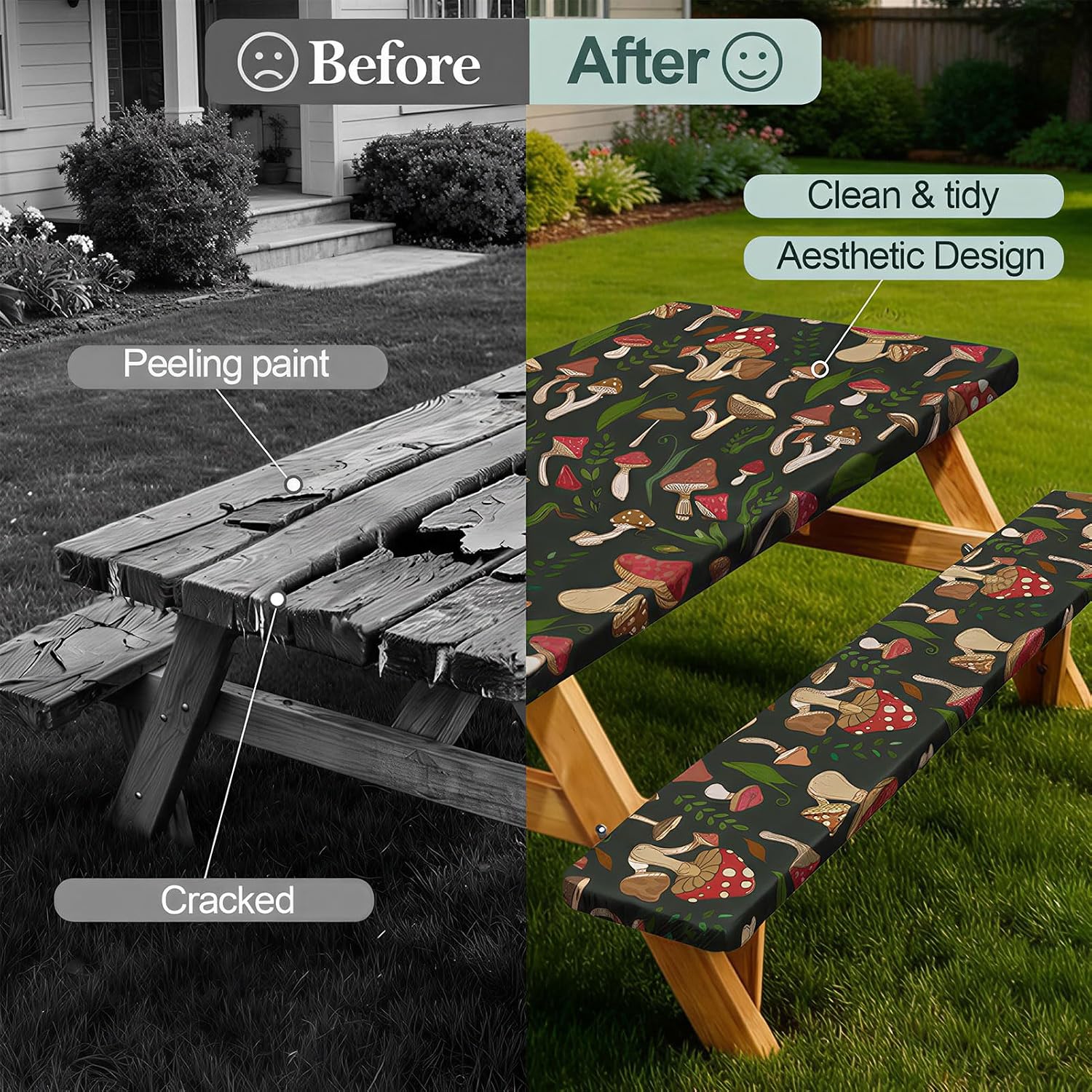 Play Tailor Picnic Table Cover Bench Covers Camping Essentials Tablecloth