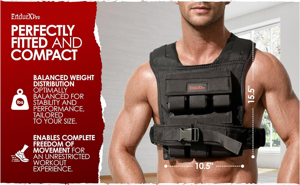 Weighted Vest for Men & Women | Adjustable Weight Vest 25 lbs/35 lbs/45 lbs with Removable Iron Weights, 1000D Cordura Weighted Training Vest for Rucking, Running & Strength Training