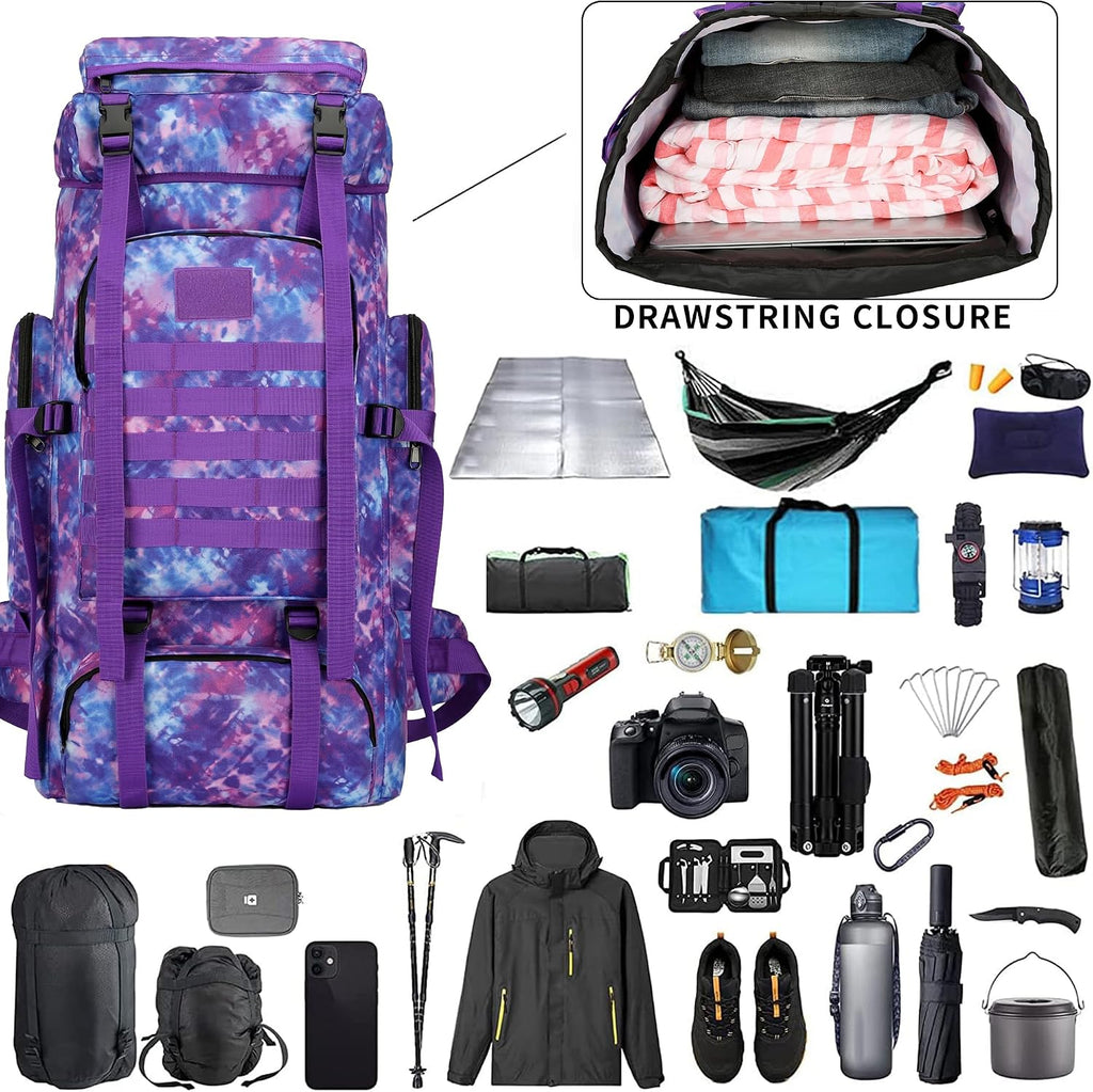 Hiking Backpack for Men 70L/100L Camping Backpack Military Rucksack Molle 3 Days Assault Pack for Climbing