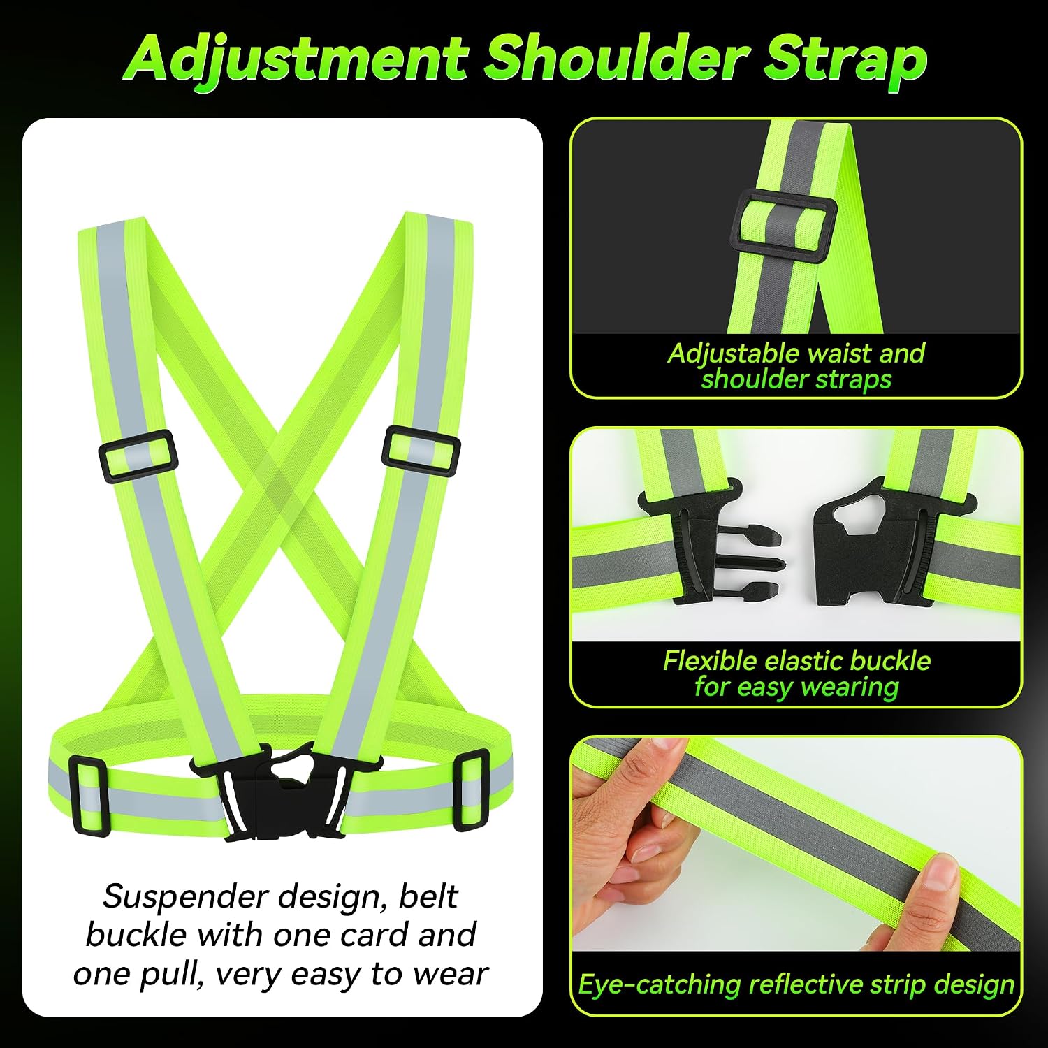 3PCS Reflective Vest Running Gear