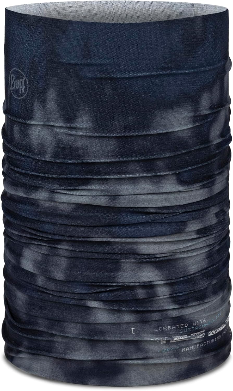 BUFF CoolNet UV Neck Gaiter, UPF 50 Sun Protection, Breathable, Versatile, Quick Dry Face Mask, Black & Blue, Adult Size