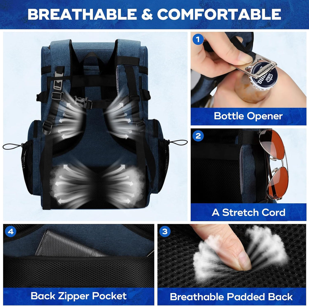 Maelstrom 35/50 Can Insulated Backpack Cooler, Leakproof Soft Lunch Ice Bag