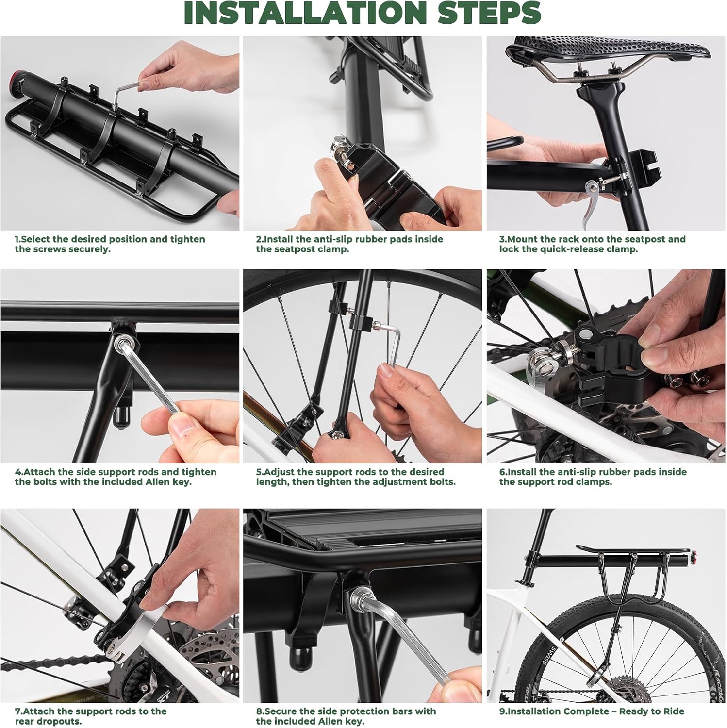 ROCKBROS Rear Bike Rack Quick Release Bike Cargo Rack for Luggage Commuting