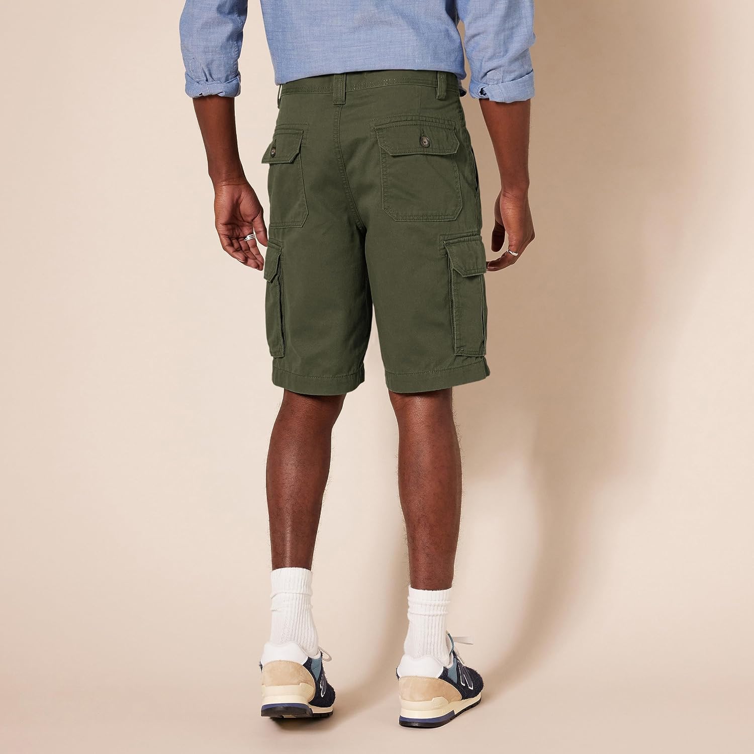 Amazon Essentials Men's 10" Classic-Fit Cotton Twill Cargo Shorts, Multiple Pockets (Available in Big & Tall)