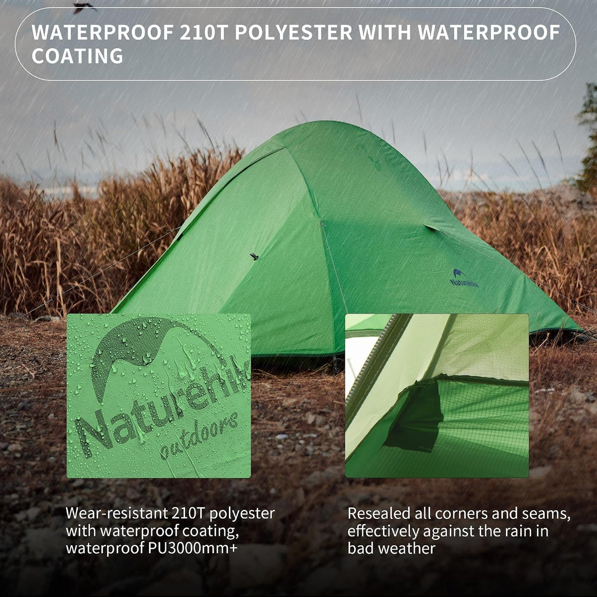 Naturehike Cloud-Up 2 Person Tent Lightweight Backpacking Tent with Footprint - Free Standing Ultralight Camping Hiking Backpack Tents Two Person Tent