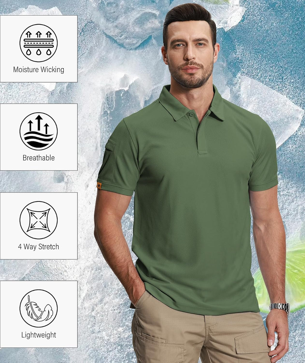 ZITY 5 Pack Mens Polo Shirt Short Sleeve Moisture Wicking Golf T-Shirt