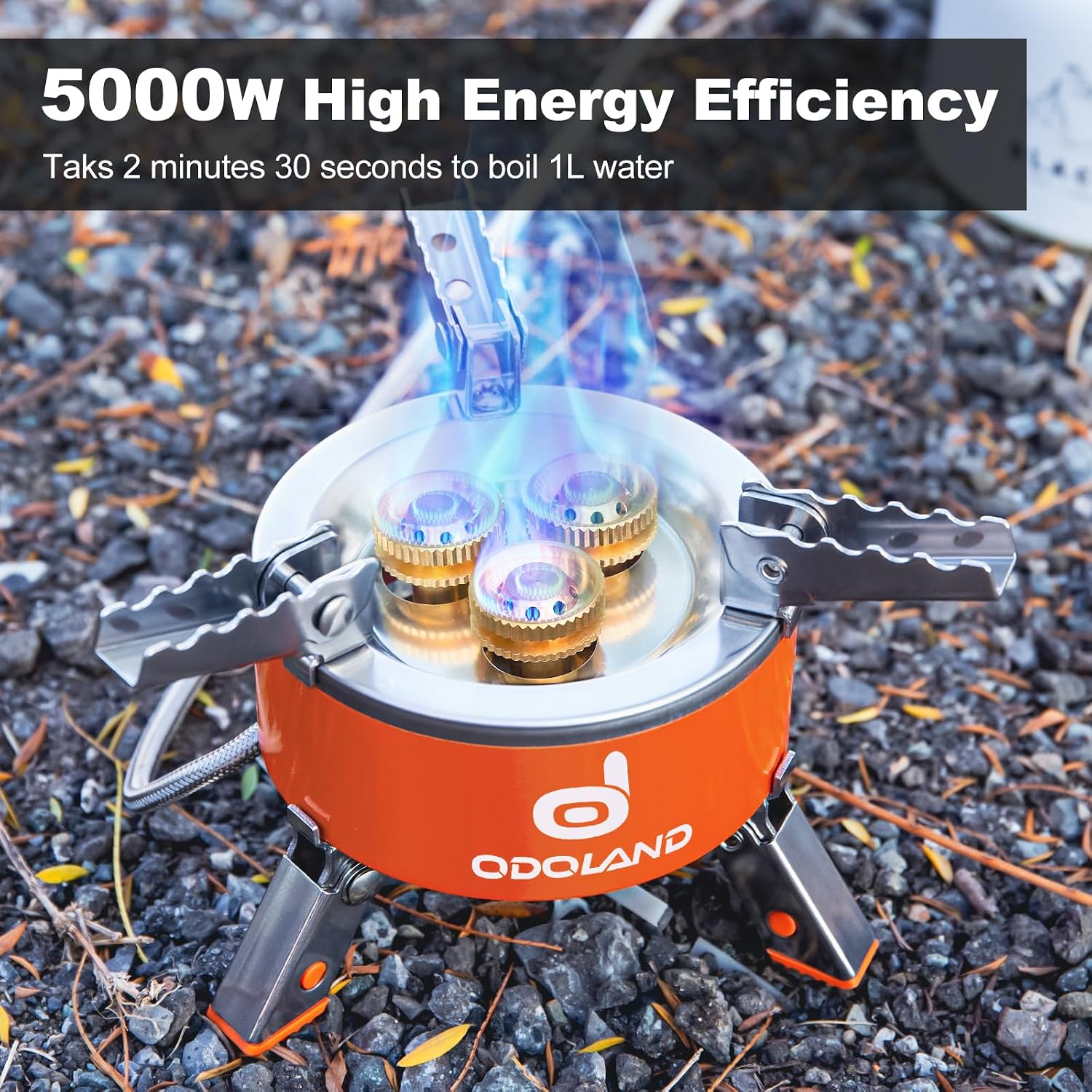 Odoland 5000W Portable Camping Stove Lightweight Camp Stove Collapsible Backpacking Stove with EVA Box for Outdoor Camping Cooking Hiking and Picnic