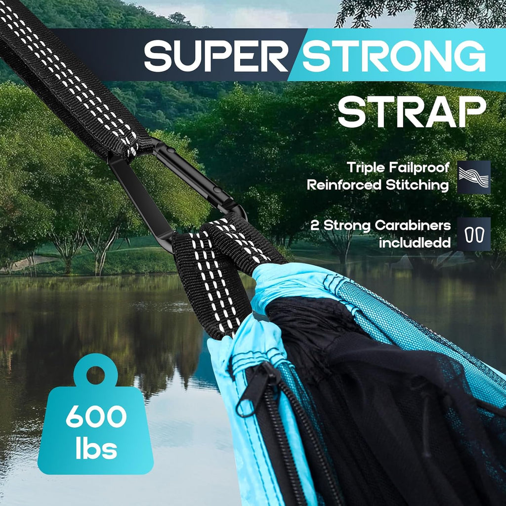 Camping Hammock Mosquito Net,Double & Single Portable Hammocks Hammocks with 2 Tree Straps,Hammock Tent for Travel Camping,Camping Accessories for Indoor Outdoor Hiking Backpacking Backyard Beach