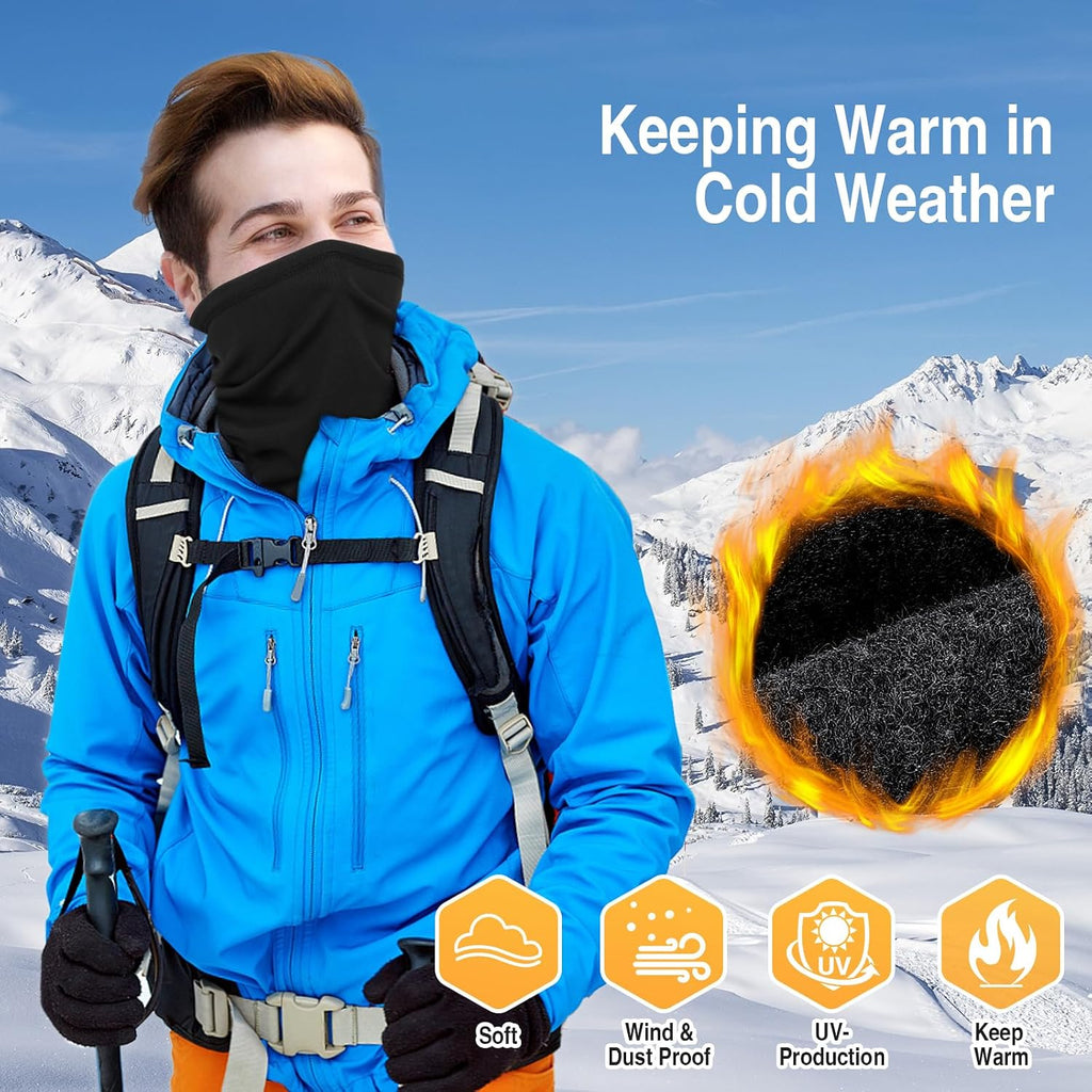 LUOLIIL VOE 2 Pack Winter Neck Gaiter Warmer for Men&Women,Windproof Face Cover Fleece Face Mask Scarf for Cold Weather Sport