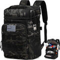 Tactical Cooler Backpack for Men, Double Deck Insulated Cooler Bag 40 Cans, Soft Lunch Backpack with 16H Ice Retention Waterproof Leakproof Picnic Backpack for Work Beach Camping BBQ Hiking