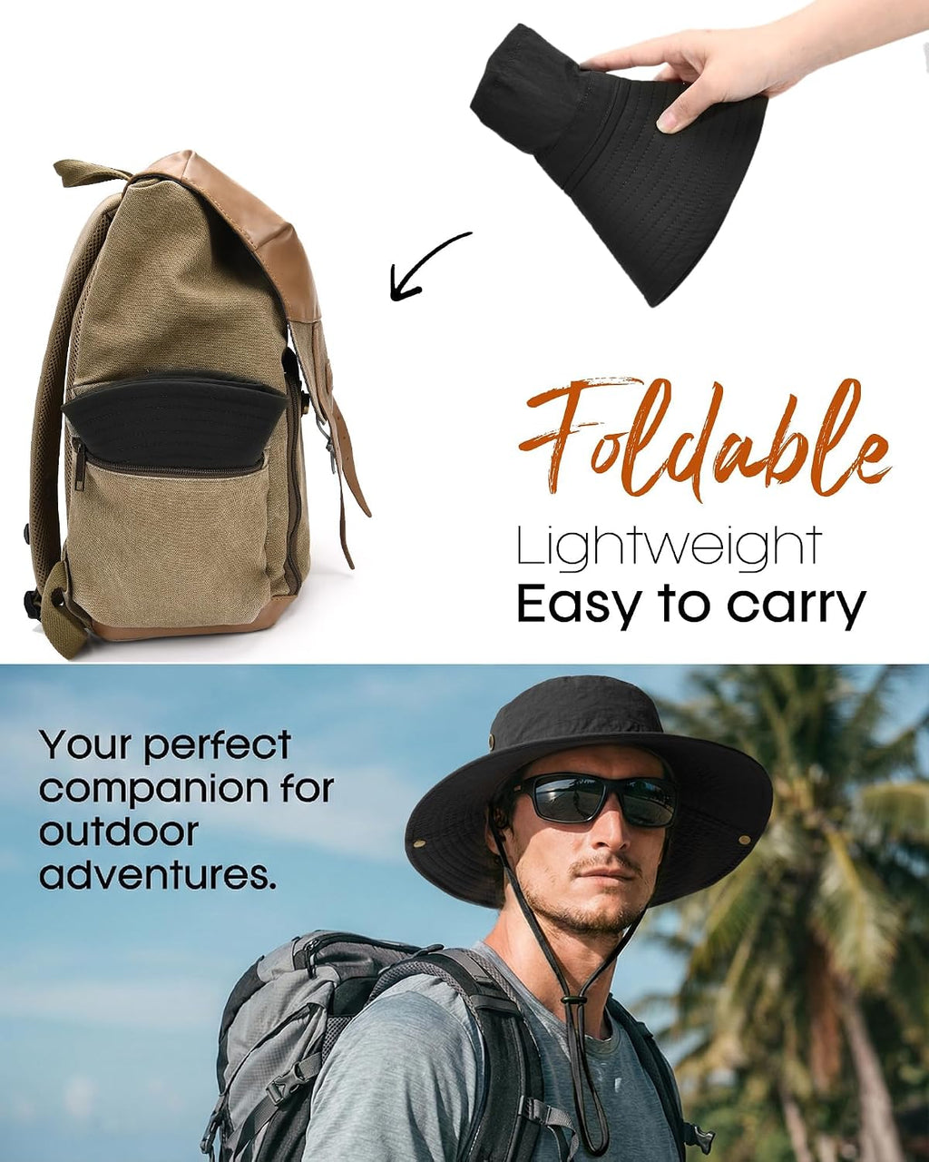 FURTALK Sun Hats for Men Fishing Hat UPF Protection Wide Brim Bucket Hat