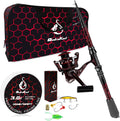 QudraKast Fishing Rod and Reel Combos, Carbon Fiber Telescopic Fishing Pole