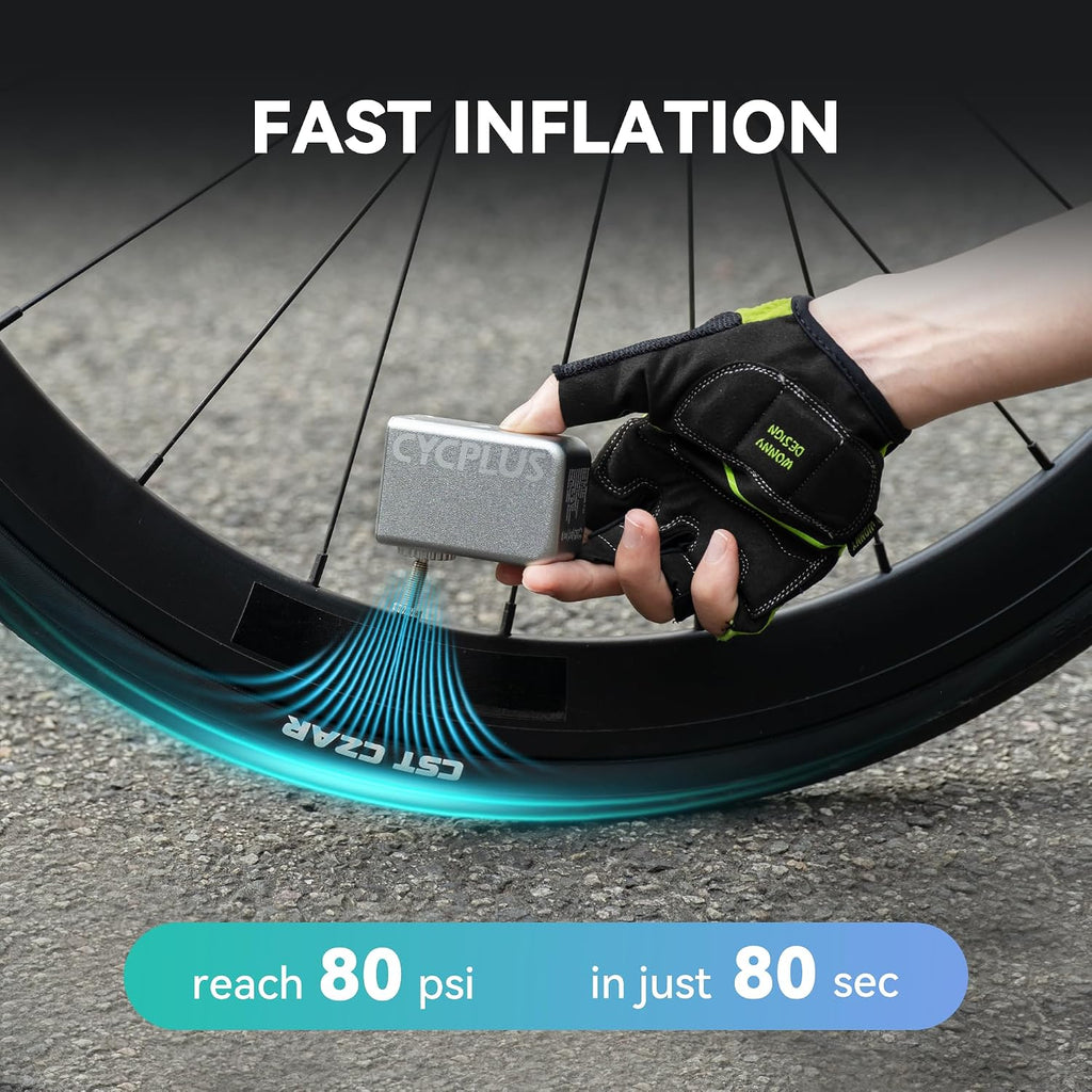 CYCPLUS Tiny E-Pump Bike Pump, AS2, 97g, Aluminum Alloy Shell, No Display