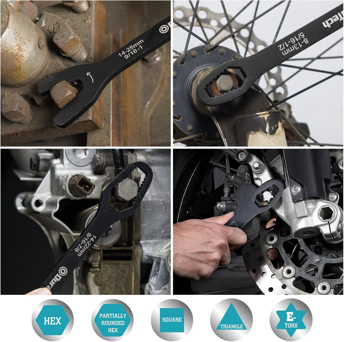 DURATECH Universal Wrench Set, SAE & Metric, 1/4”-1”& 6 mm-25 mm