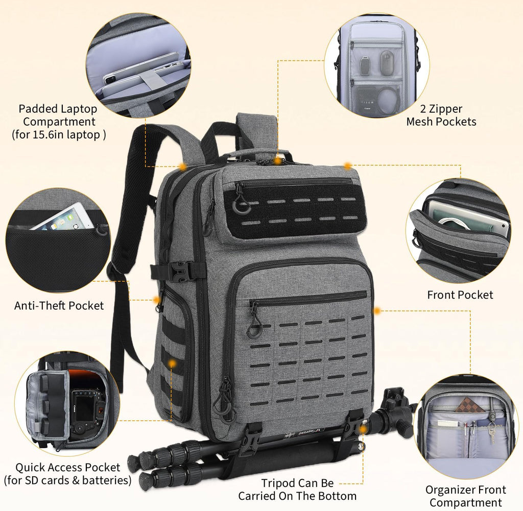 HAMBOLY Professional Camera Bag Backpack for DSLR, SLR & Mirrorless