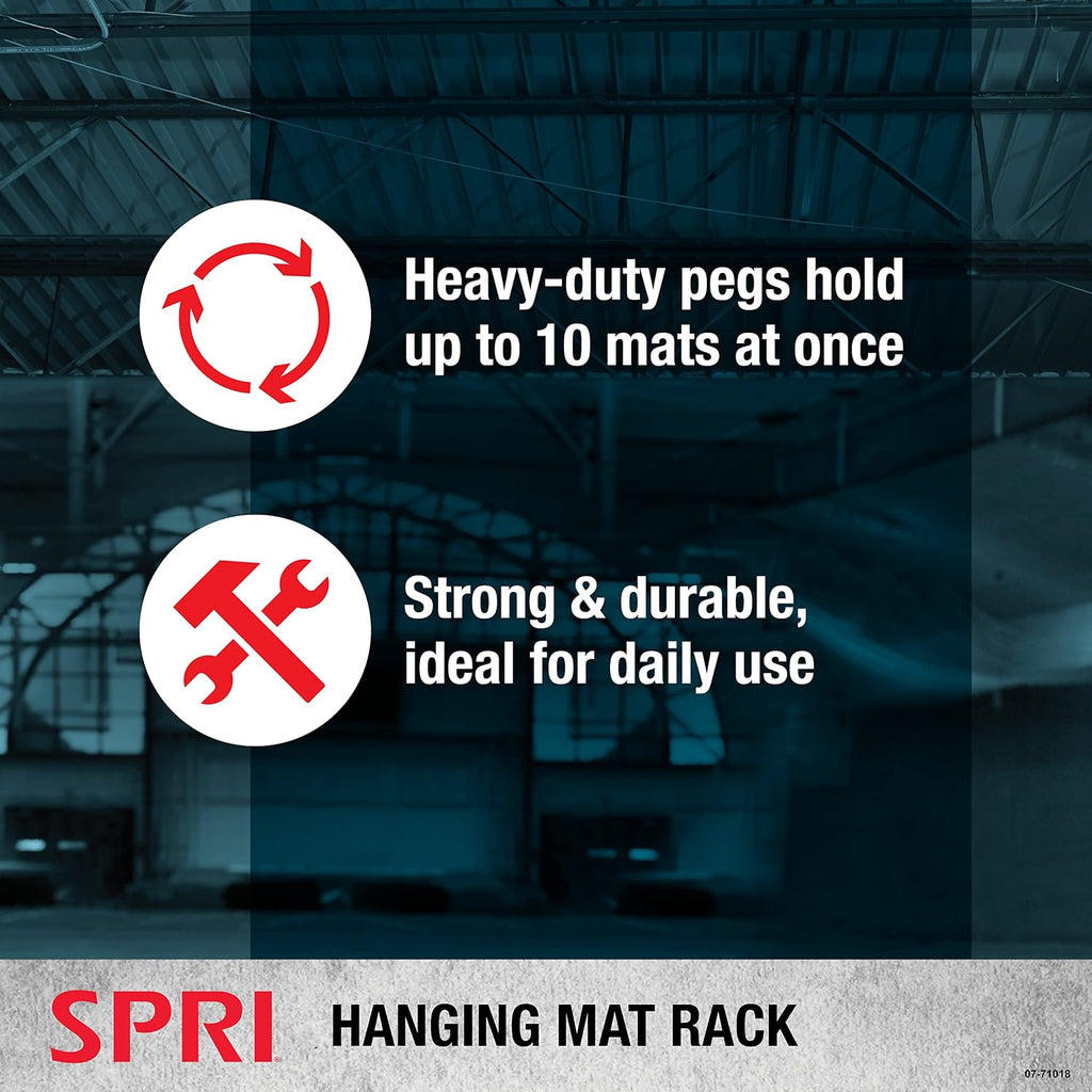 SPRI Hanging Exercise Mats for Gyms, Closed-Cell Foam Yoga & Fitness Mats with Grommets, Thick Workout Mats for Studios & Group Fitness Classes